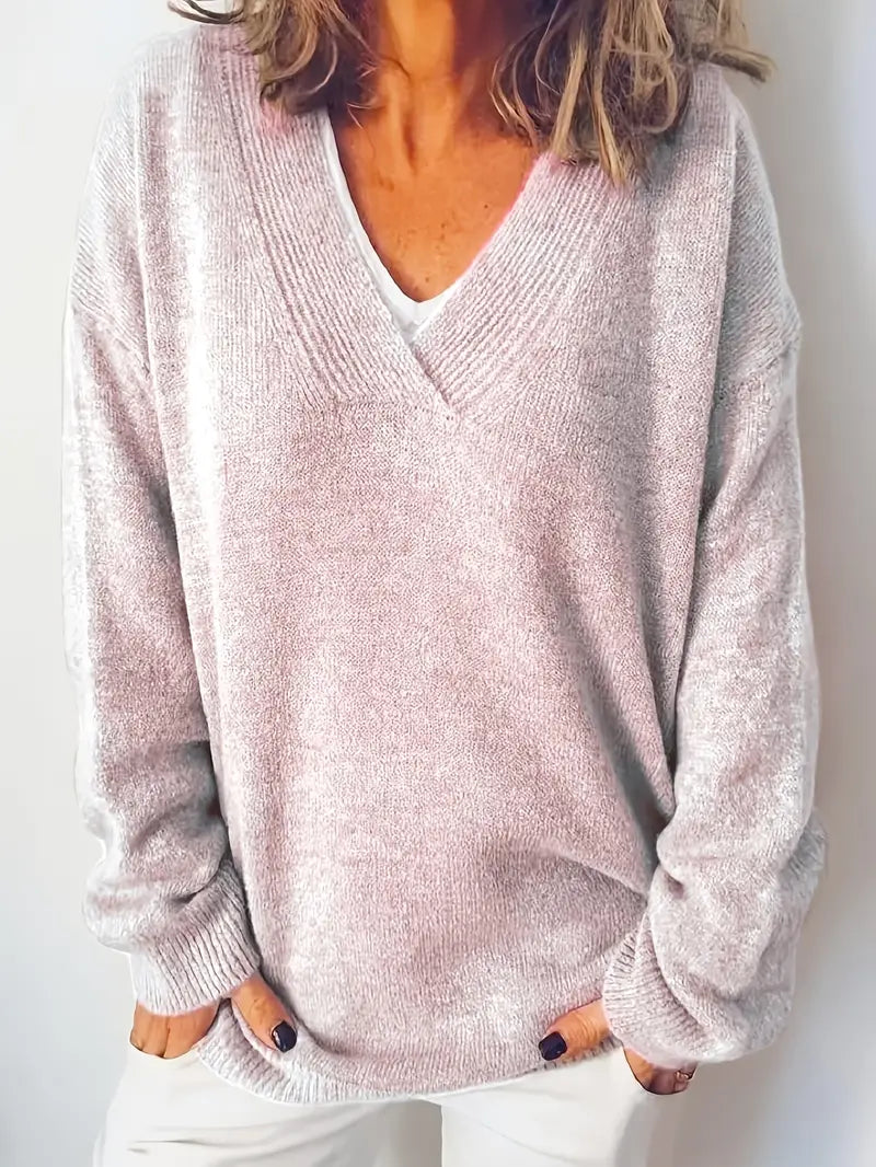 Sofia™ | Blød og Tidløs V-Hals Sweater