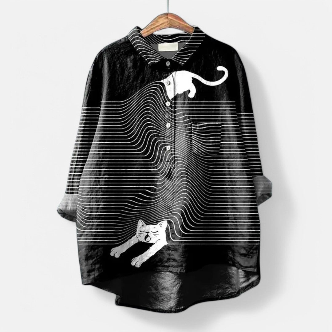 Sofia™  | Bluse Med Kunstneriske Print