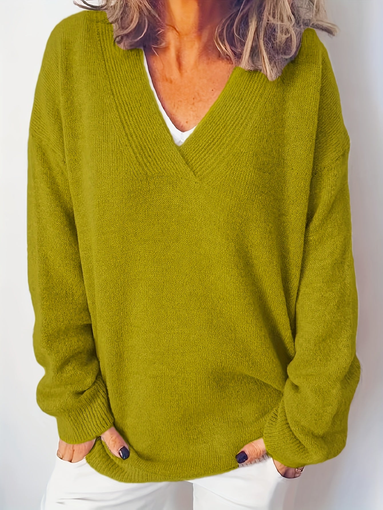 Sofia™ | Blød og Tidløs V-Hals Sweater