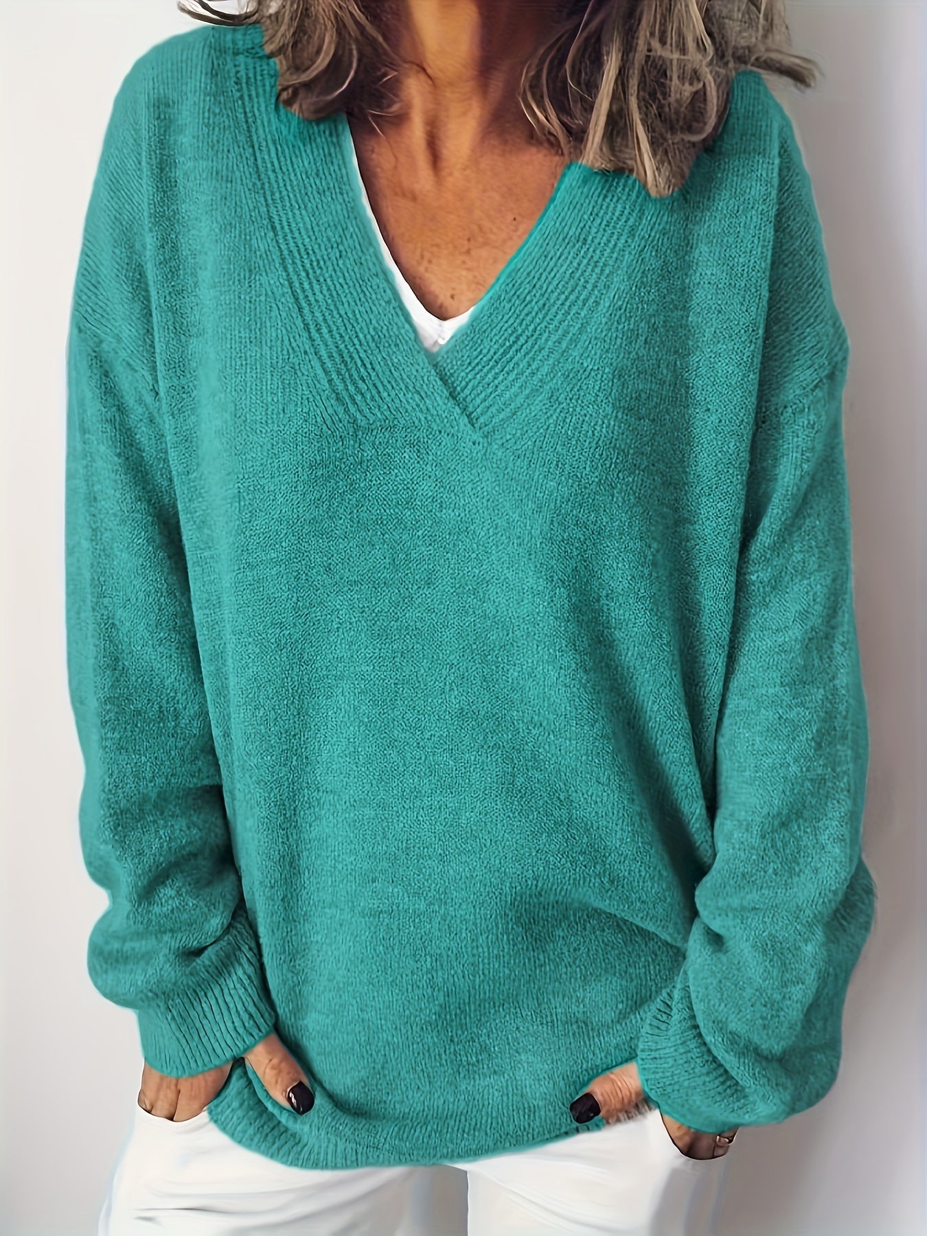 Sofia™ | Blød og Tidløs V-Hals Sweater