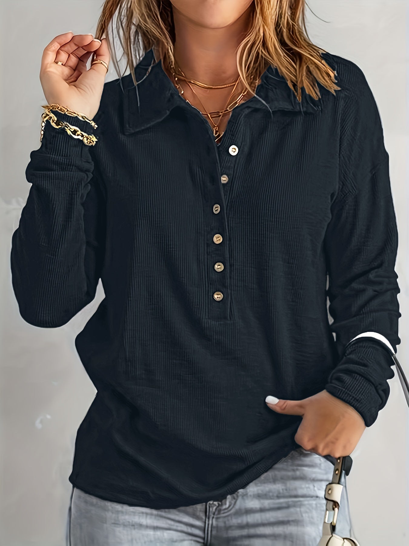 Sofia™ | Blød og Afslappet Langærmet Bluse