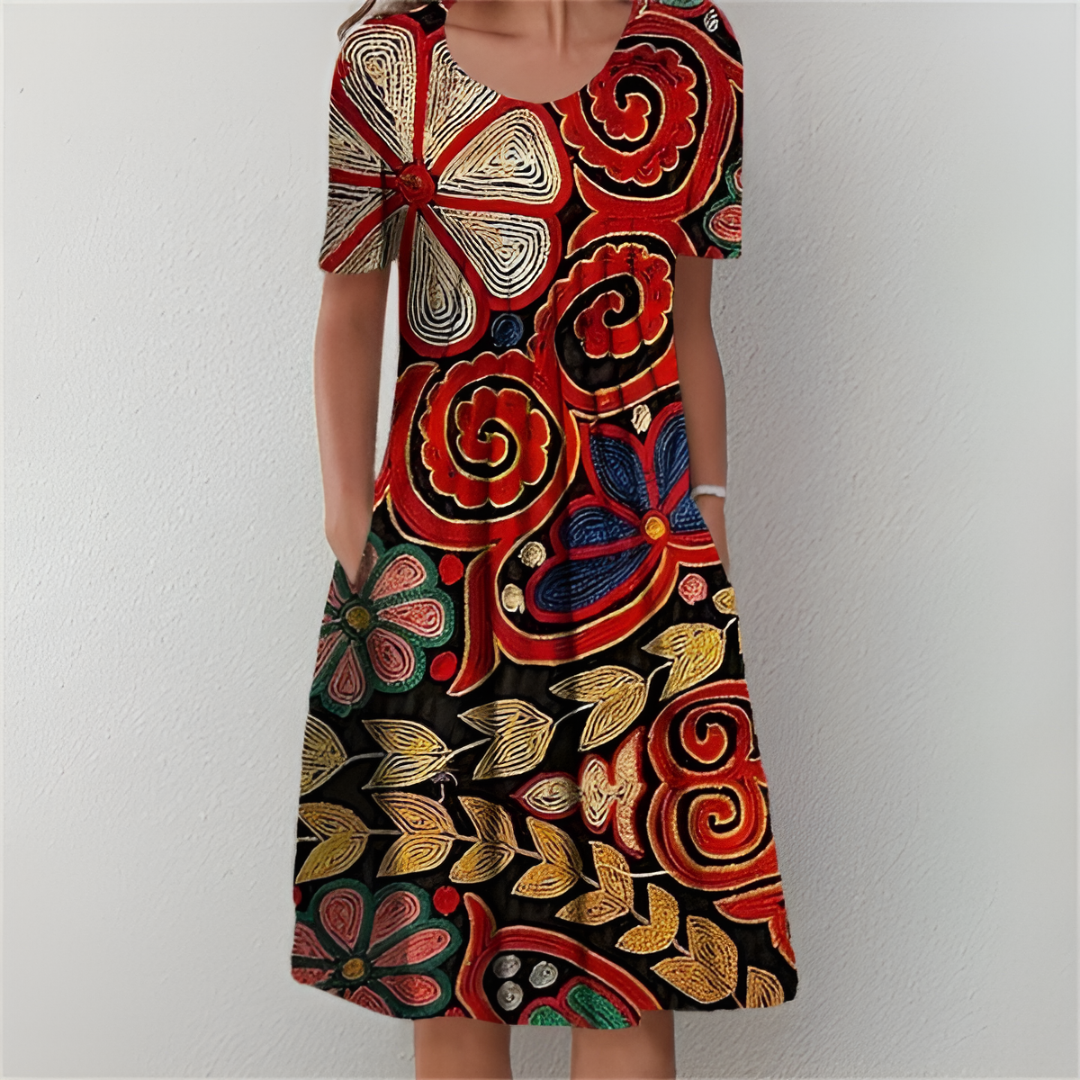 Sofia™ | Blomstret Midikjole