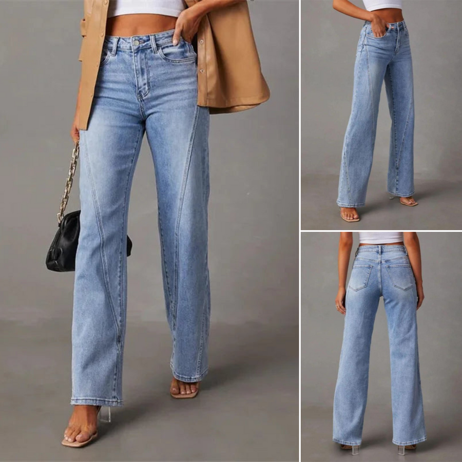Sofia™ | Stilfulde Højtaljede Wide-Leg Jeans