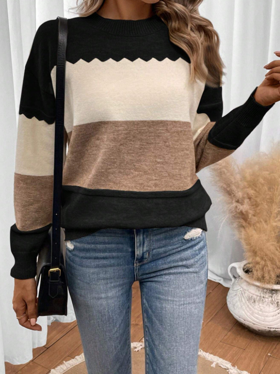 Sofia™ | Blød Striktrøje i Farveblok