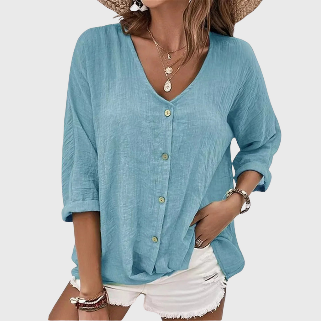 Sofia™ | Komfortabel og Casual Skjorte med Knapper