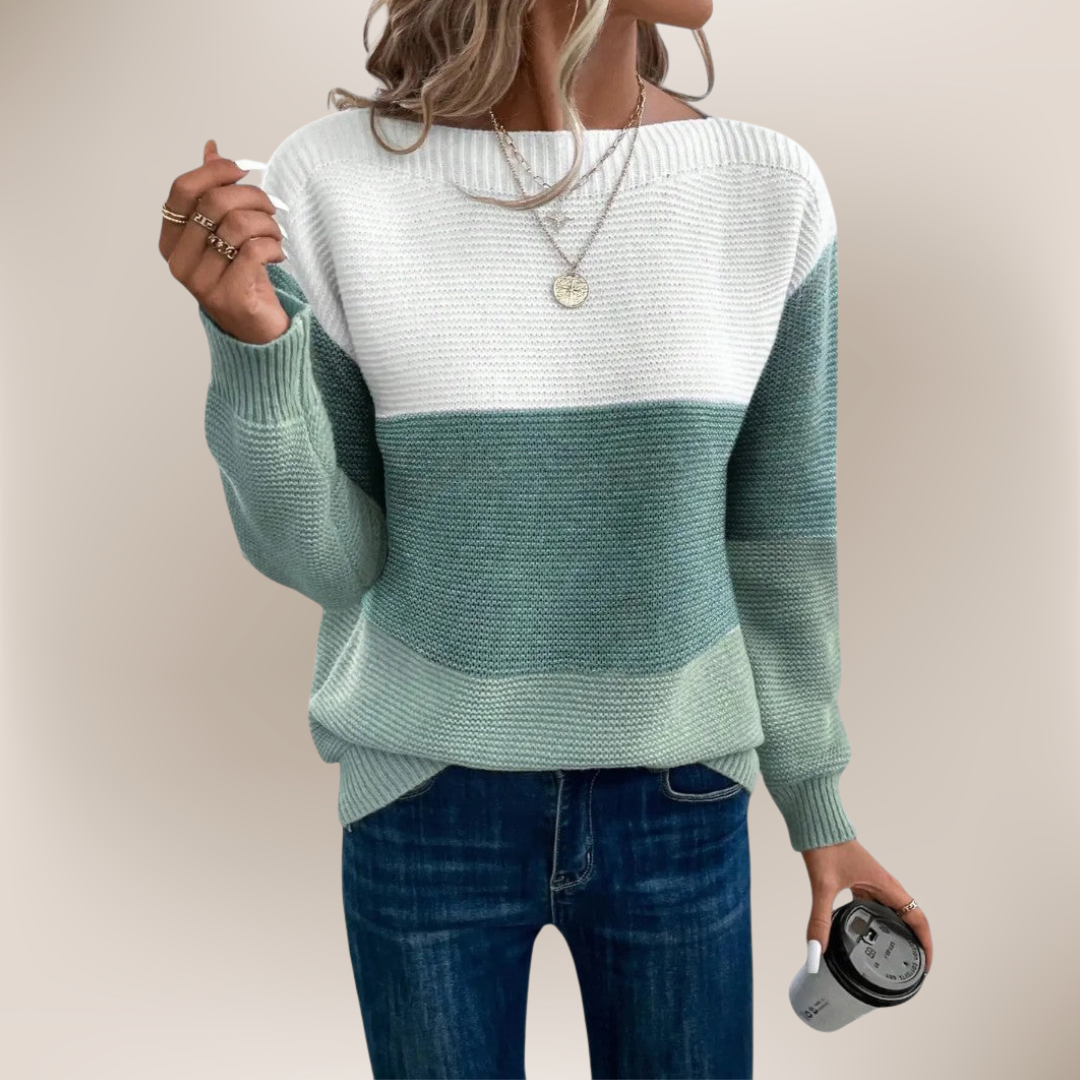 Sofia™ | Blød Tofarvet Striktrøje