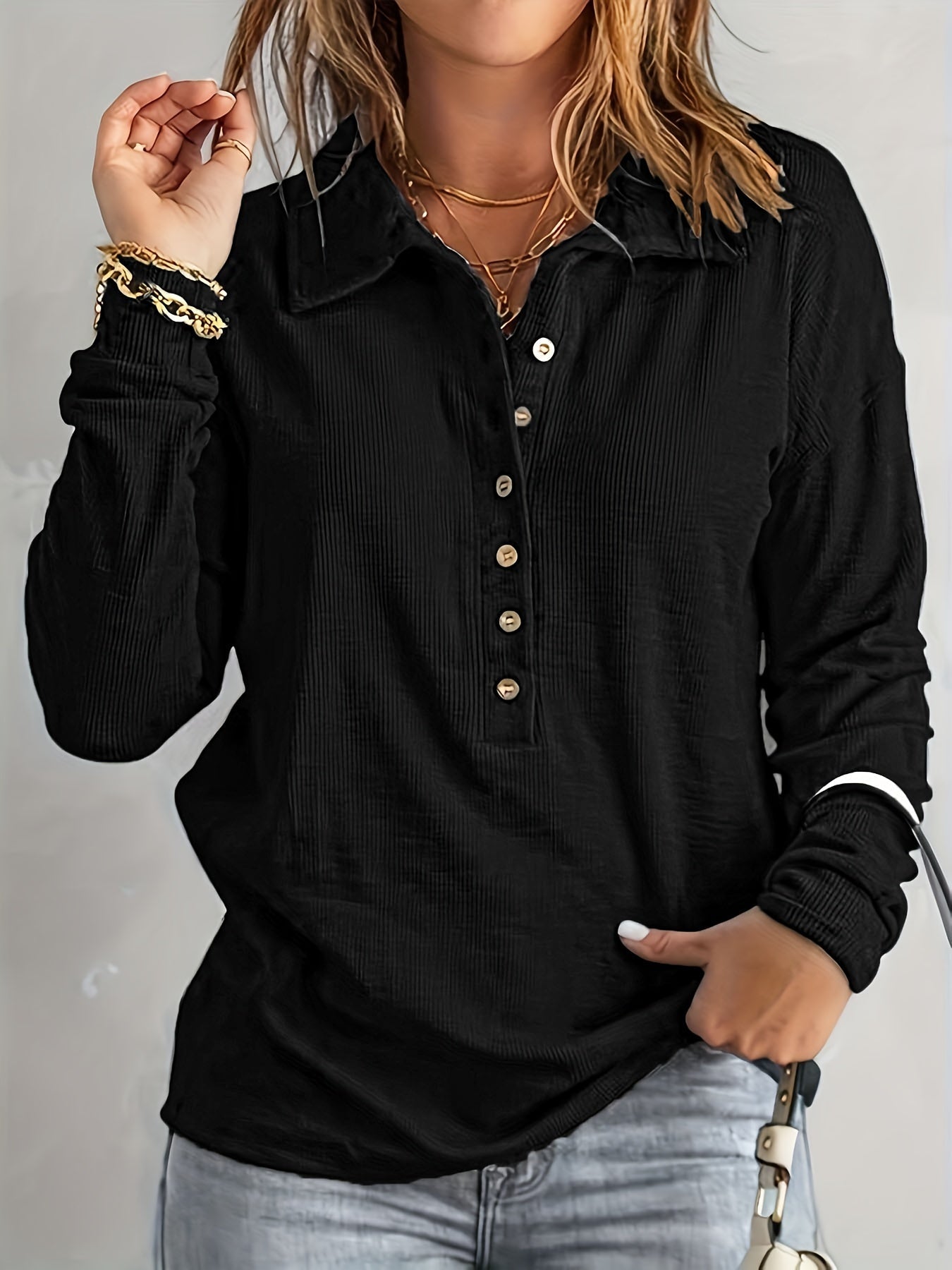 Sofia™ | Blød og Afslappet Langærmet Bluse