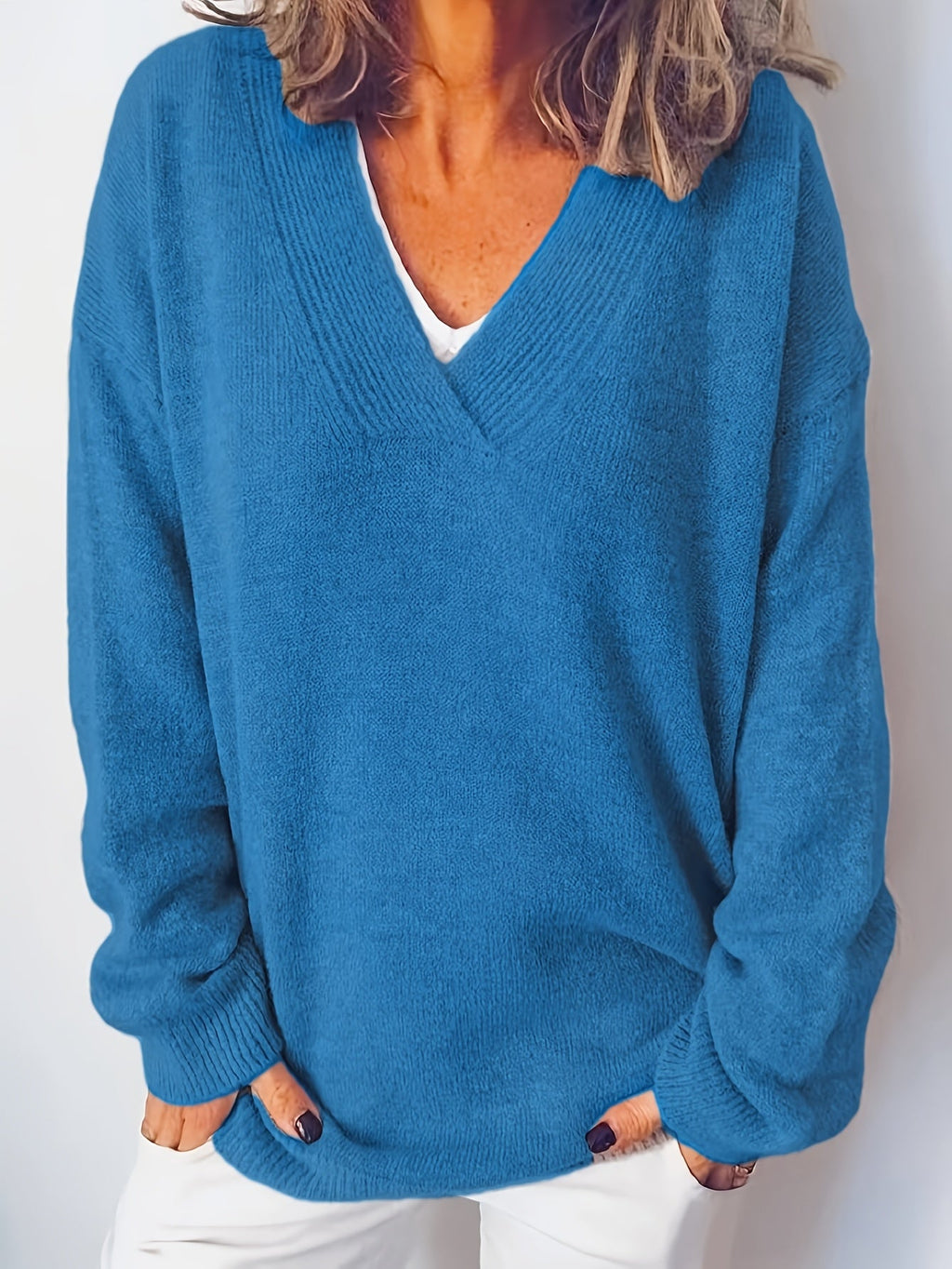 Sofia™ | Blød og Tidløs V-Hals Sweater