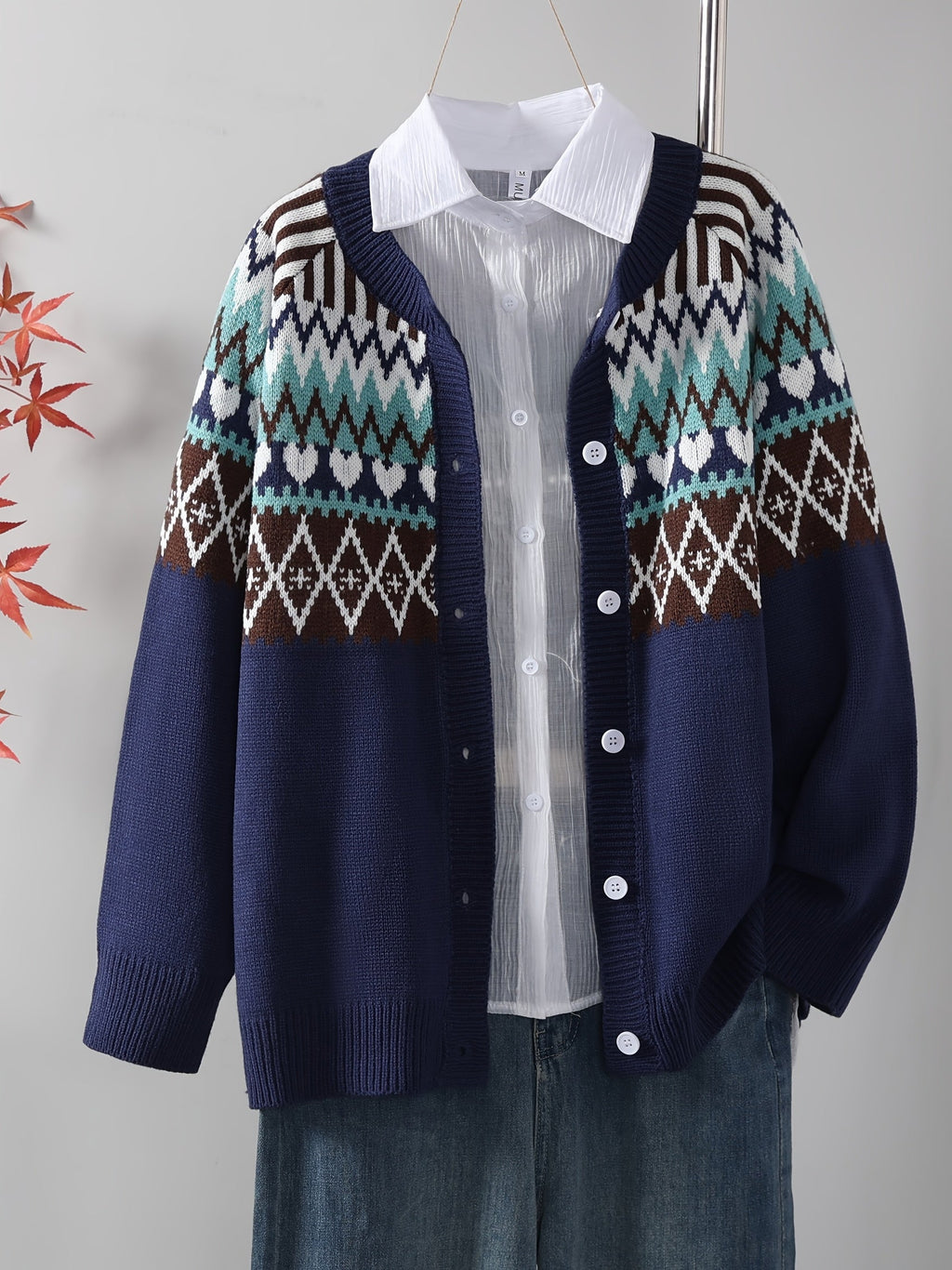 Sofia™ | Klassisk Strikcardigan med Mønster