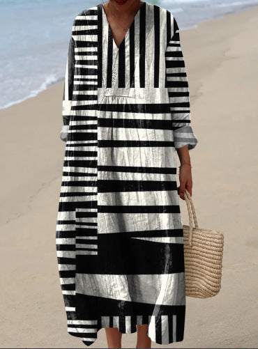 Sofia™ – Elegant kjole med geometrisk mønster