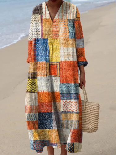 Sofia™ – Elegant kjole med geometrisk mønster