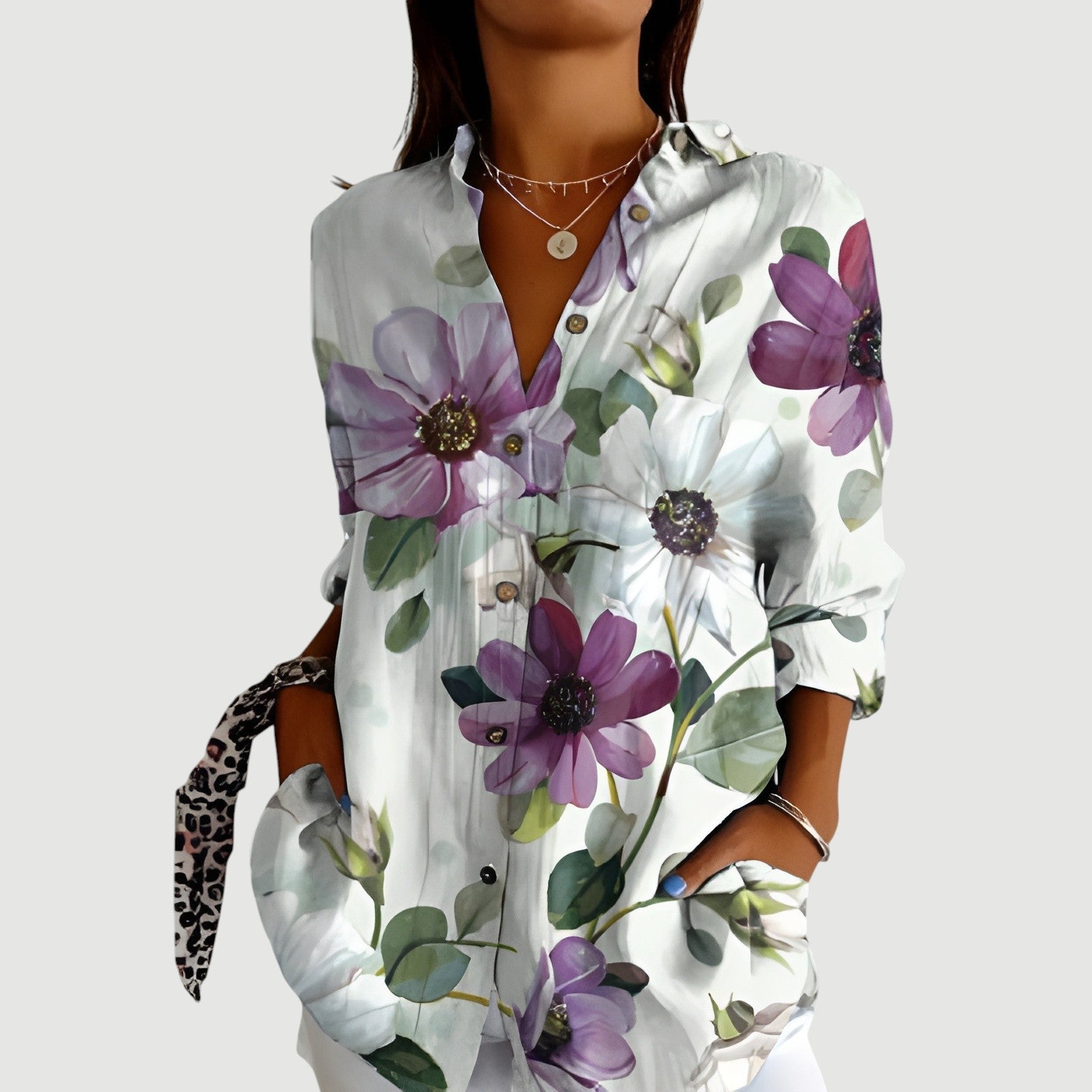 Sofia™ | Bluse med farverigt design