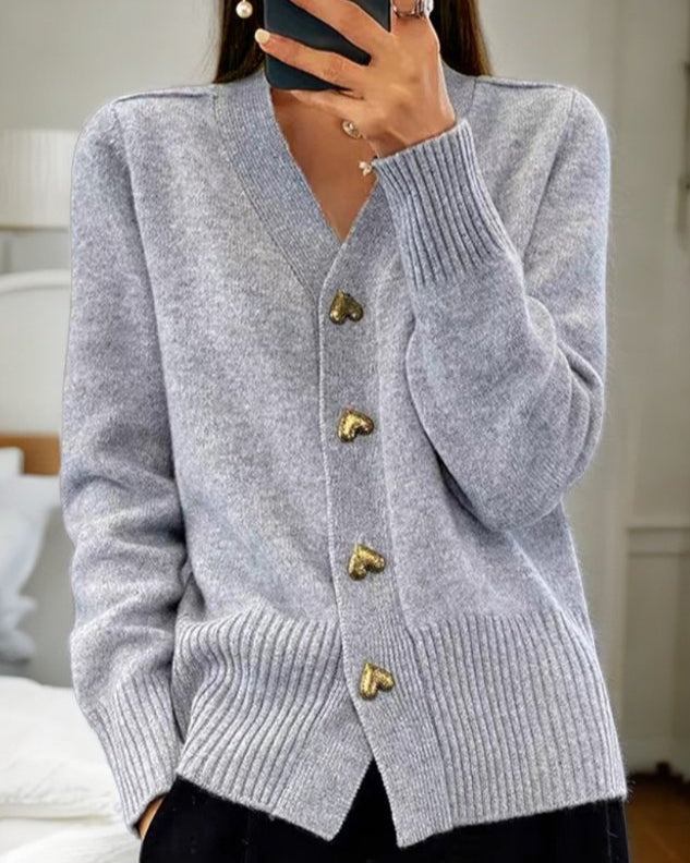 Sofia™ | Elegant Strikket Cardigan med Knapper